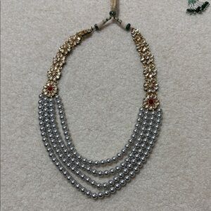 Elegant Gold and Silver tone costume Necklace